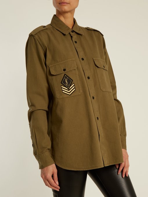 Oversized cotton military shirt | Saint Laurent | MATCHESFASHION US