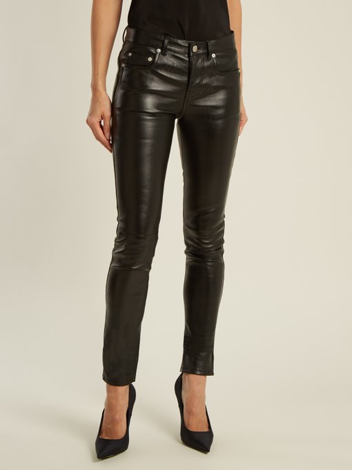 Mid-rise skinny leather trousers | Saint Laurent | MATCHESFASHION UK