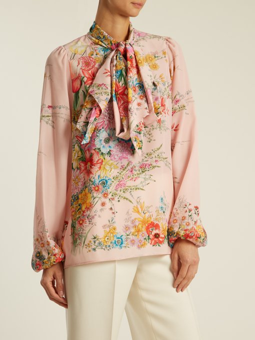 Floral-print pussybow-neck silk blouse | No. 21 | MATCHESFASHION.COM US