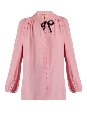 Bead-embellished crepe de Chine blouse | No. 21 | MATCHESFASHION UK