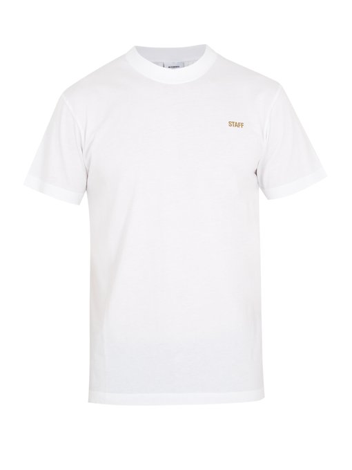 VETEMENTS White Basic 'Staff' T-Shirt in Colour: White | ModeSens