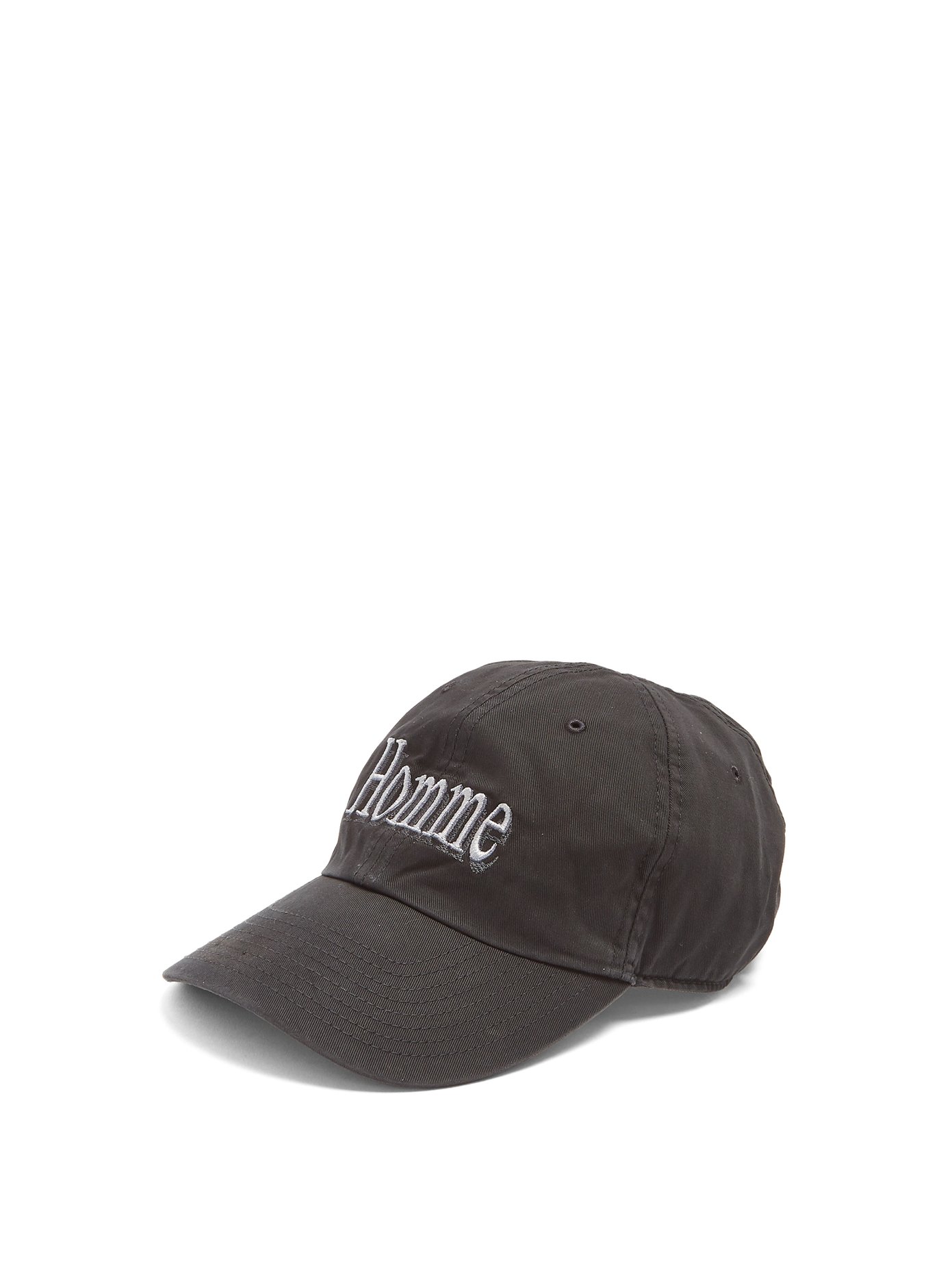 Homme-embroidered cotton-twill cap 
