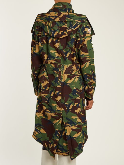 OFF-WHITE Camo & Cherry Blossom Canvas Parka in Camouflage | ModeSens