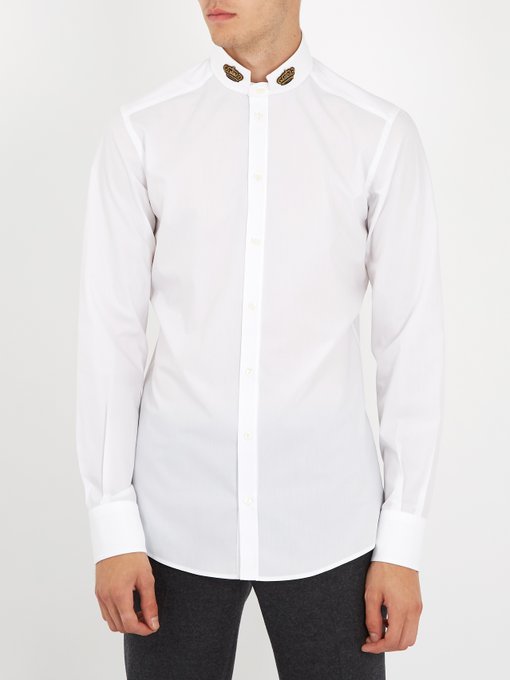 Crown-appliqué cotton shirt | Dolce & Gabbana | MATCHESFASHION AU