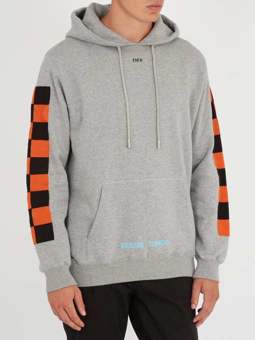 off white checkered hoodie