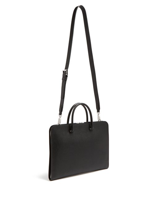 Slim saffiano-leather briefcase展示图