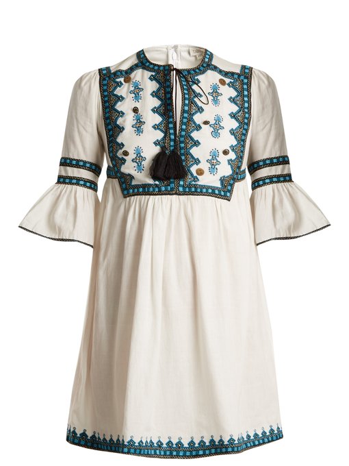 Gathered-waist embroidered cotton dress | Talitha | MATCHESFASHION US