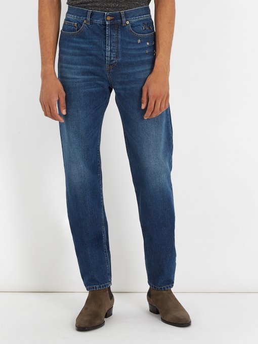 Star-embellished straight-leg jeans | Saint Laurent | MATCHESFASHION.COM UK