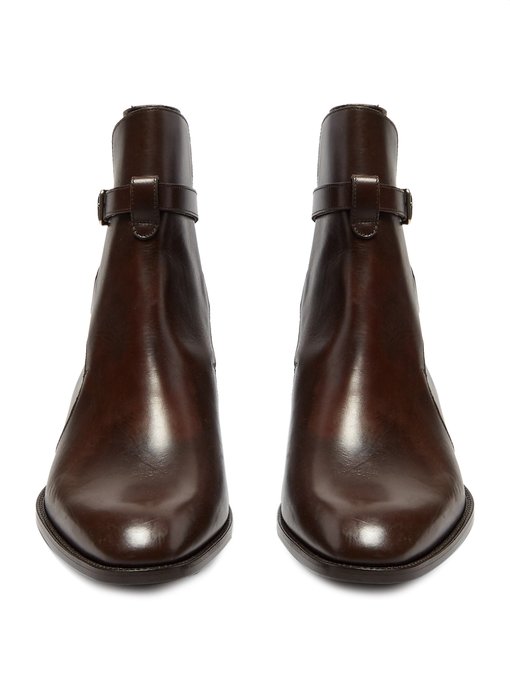 Buckle-strap leather chelsea boots | Saint Laurent | MATCHESFASHION US