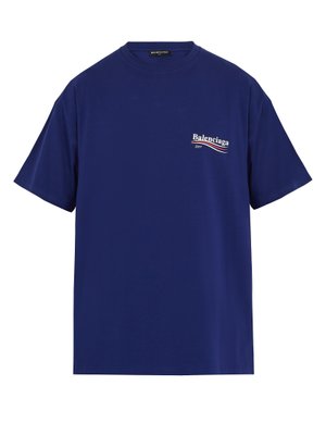 Oversized logo-print cotton T-shirt | Balenciaga | MATCHESFASHION.COM US