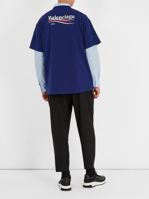 Oversized logo-print cotton T-shirt | Balenciaga | MATCHESFASHION US