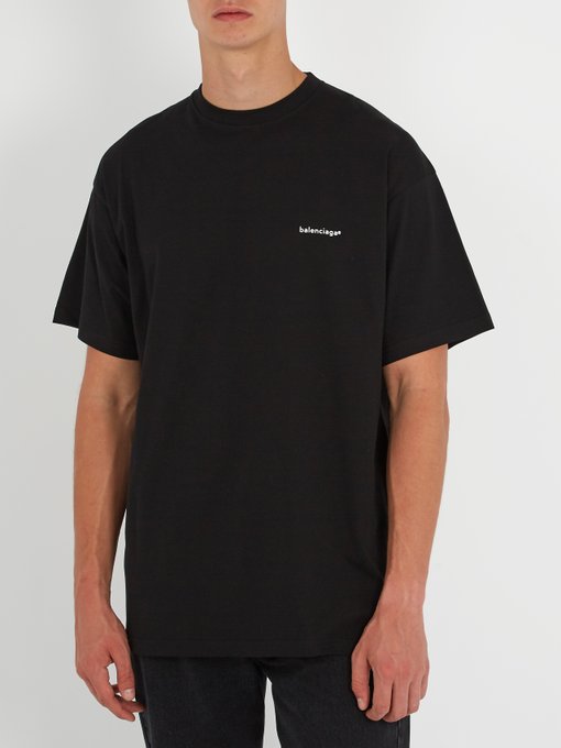 Oversized logo-print cotton T-shirt | Balenciaga | MATCHESFASHION.COM US