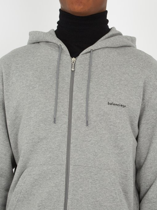 balenciaga grey zip hoodie