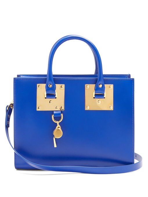 Sophie Hulme Medium Albion Leather Box Bag In Blue | ModeSens