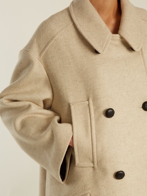 Flicka double-breasted wool-blend coat展示图