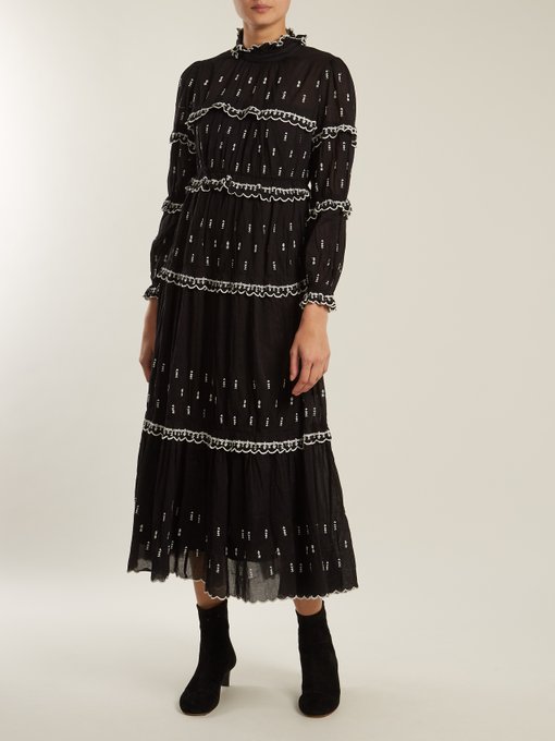 Lyukio ruffle-trimmed tiered cotton dress | Isabel Marant Étoile ...