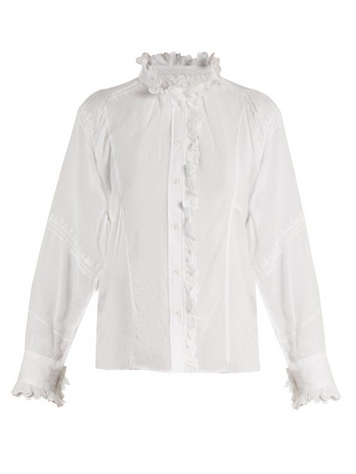 Lauryn ruffle-trimmed embroidered cotton blouse | Isabel Marant Étoile ...