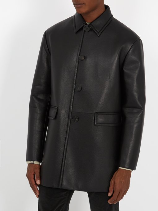Single-breasted leather coat | Prada | MATCHESFASHION UK