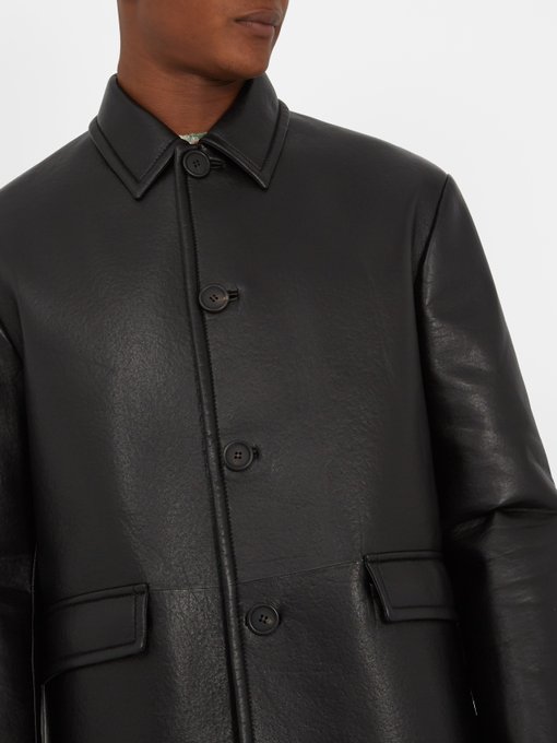 Single-breasted leather coat | Prada | MATCHESFASHION UK