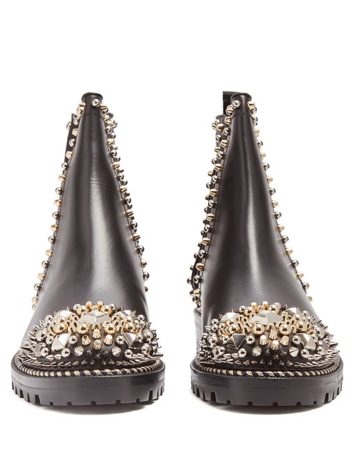 CHRISTIAN LOUBOUTIN CHASSE A CLOU STUDDED CAP TOE CHELSEA BOOTIES ...