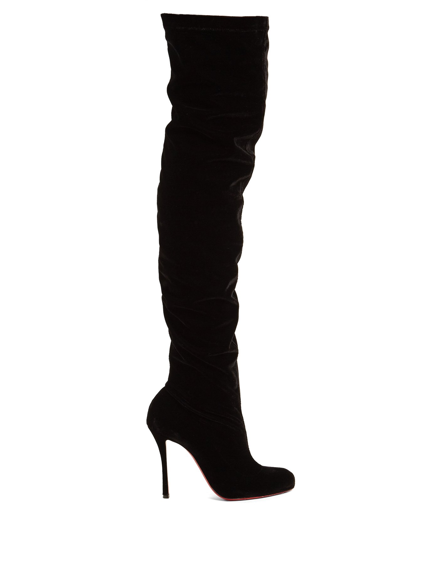 louboutin velvet boots