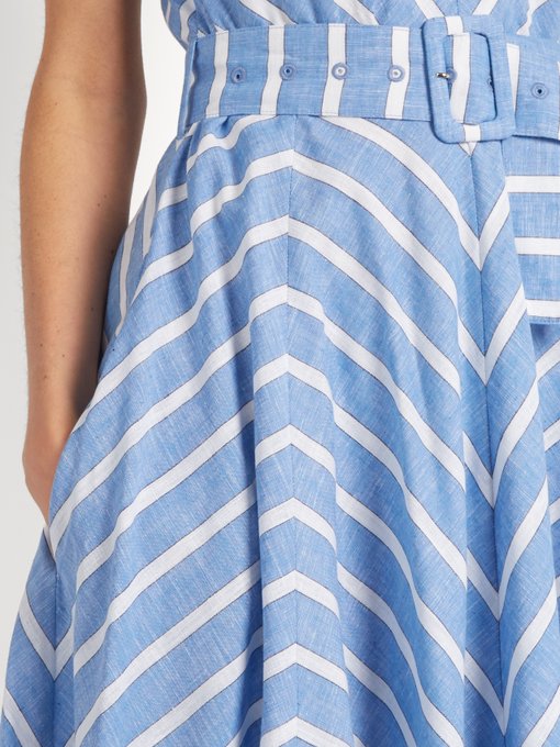 Striped cotton and linen-blend dress | Gül Hürgel | MATCHESFASHION UK