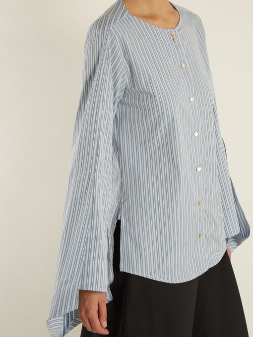 Balloon-sleeved striped cotton shirt | Palmer//Harding | MATCHESFASHION UK