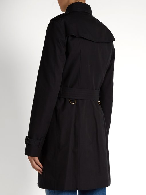 BURBERRY Kensington Mid Modern-Fit Long Woven Trenchcoat, Black | ModeSens