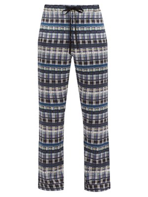 Checked silk pyjama trousers | Meng | MATCHESFASHION US