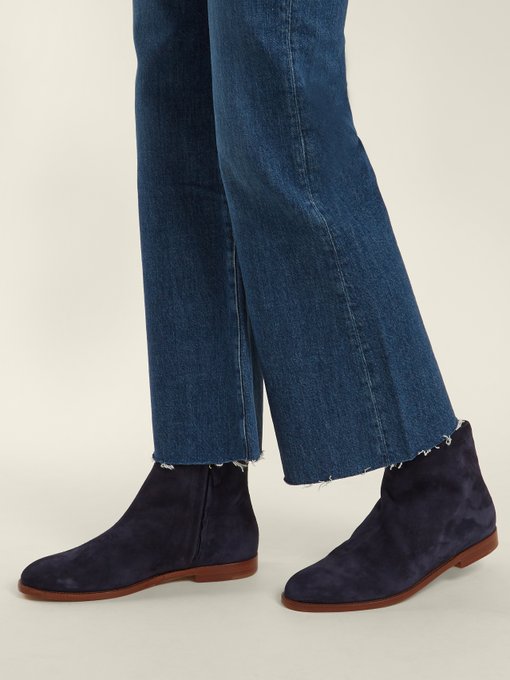 Shearling-lined suede ankle boots 