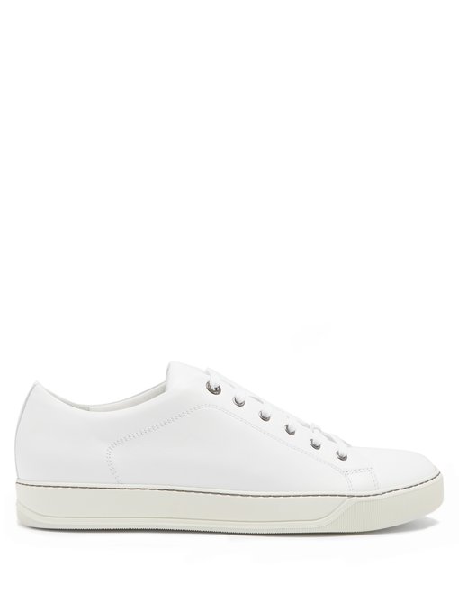 LANVIN Leather Low-Top Trainers in White | ModeSens