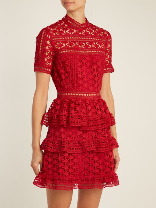 Star guipure-lace mini dress | Self-Portrait | MATCHESFASHION US