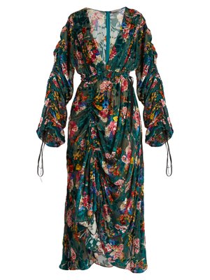 Opal floral-print velvet-devoré midi dress | Preen By Thornton Bregazzi ...