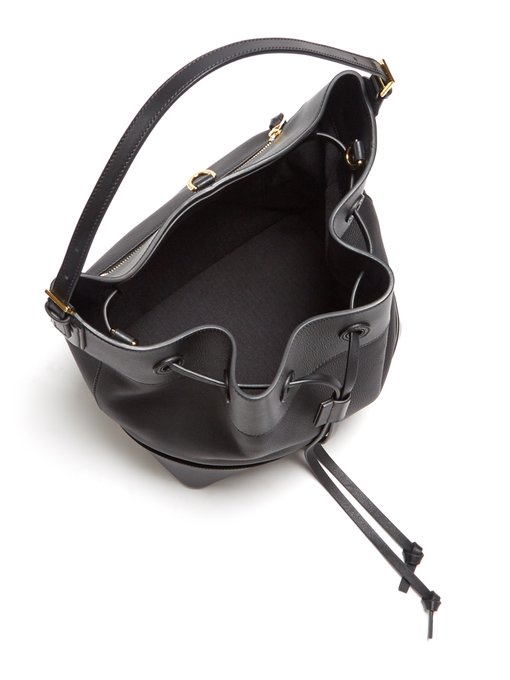 Midnight grained-leather bucket bag展示图