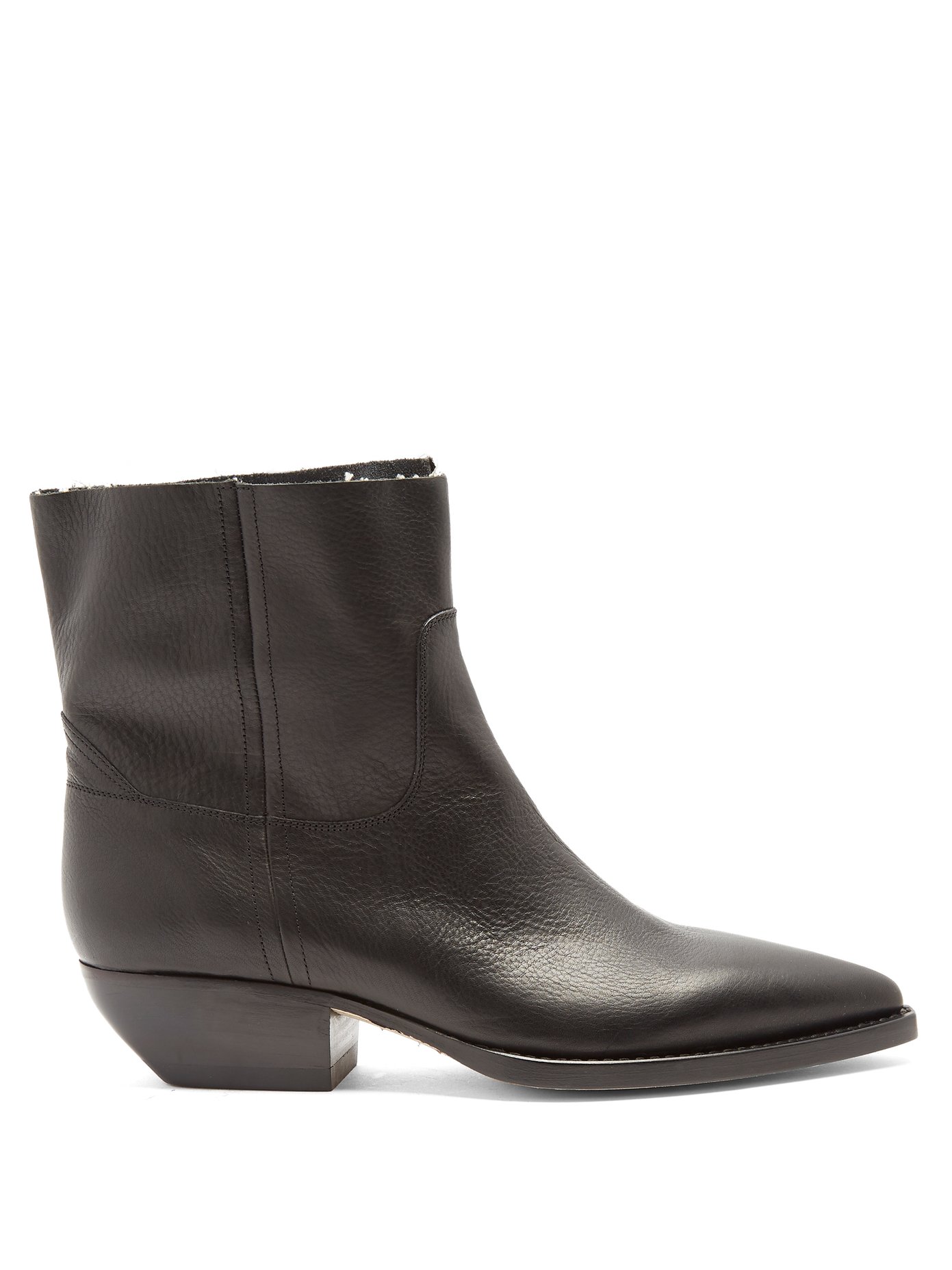 Theo raw-edge leather ankle boots 