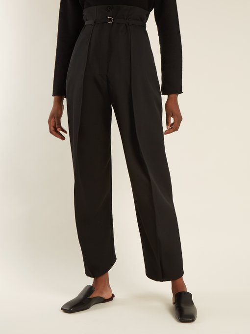 High-rise tapered-leg wool-twill trousers | Lemaire | MATCHESFASHION US