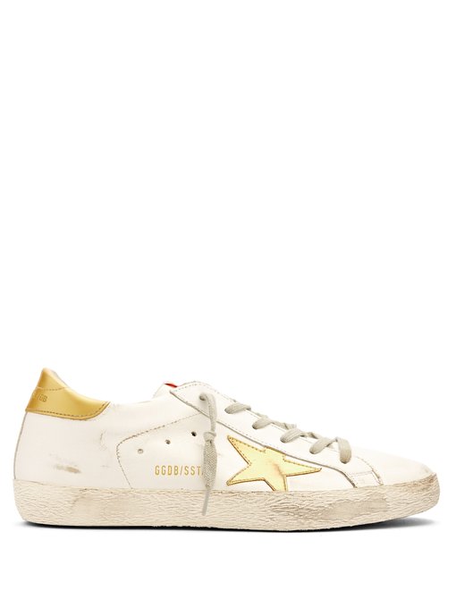 GOLDEN GOOSE Super Star Low-Top Leather Trainers in Colour: White ...