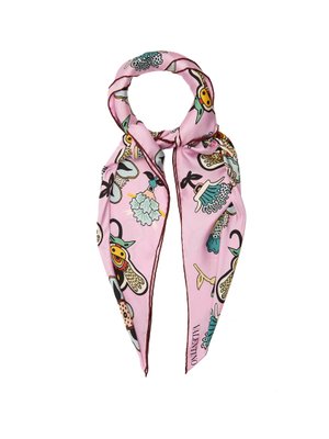 Floral-print silk-satin scarf | Valentino | MATCHESFASHION US