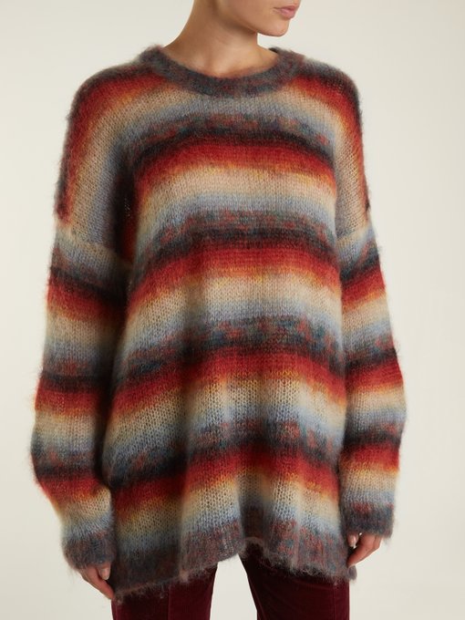 Oversized striped mohair-blend knit sweater | Chloé | MATCHESFASHION US