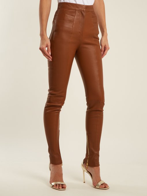 High-rise skinny leather trousers | Balmain | MATCHESFASHION UK