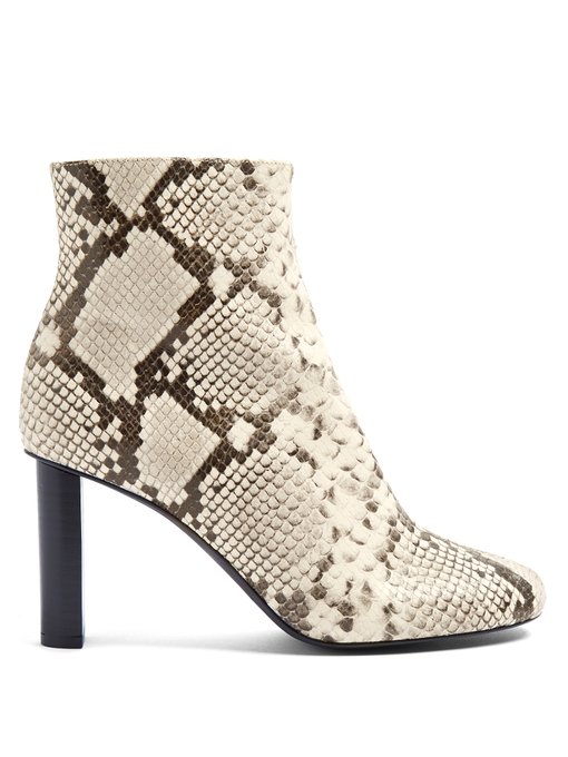 Snake-skin effect ruched leather ankle boots | Joseph | MATCHESFASHION US