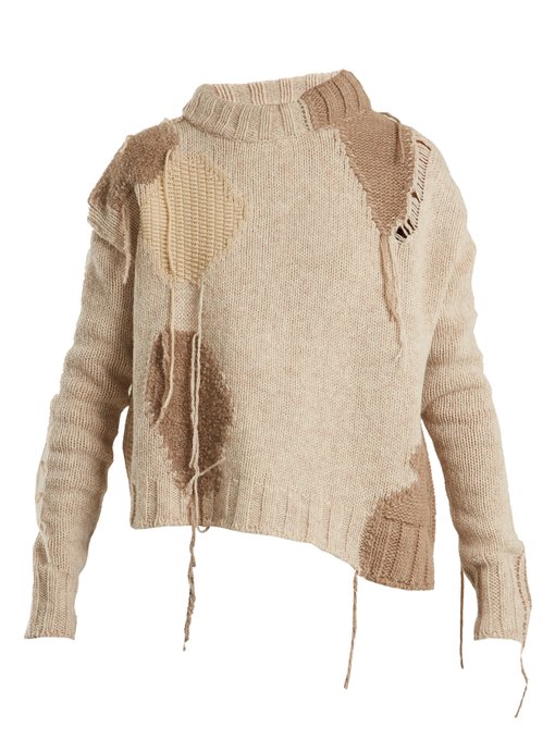 Ovira asymmetric patchwork wool-blend sweater | Acne Studios ...