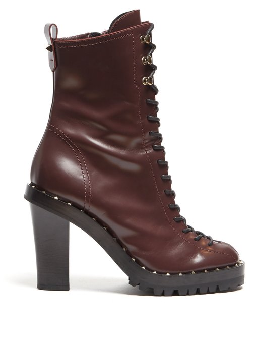 valentino garavani soul rockstud leather combat boots