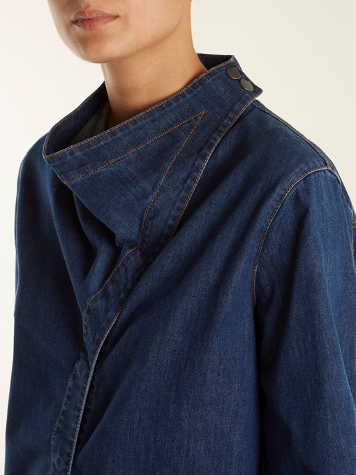 Handkerchief-neck denim shirt展示图