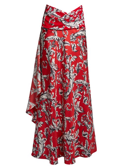 Draped-side fluted-hem satin maxi skirt | JW Anderson | MATCHESFASHION UK