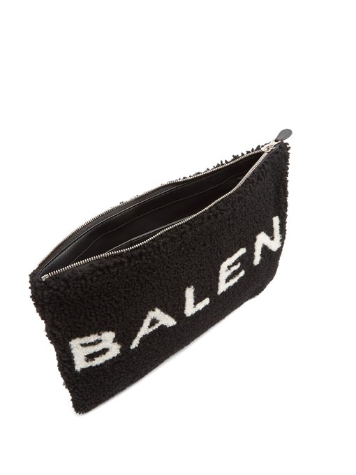 balenciaga shearling pouch