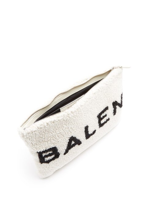 balenciaga shearling pouch