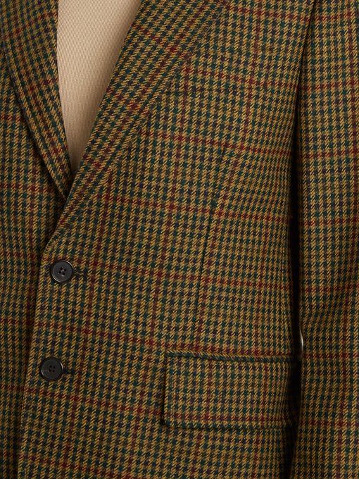 Single-breasted hound's-tooth wool jacket展示图