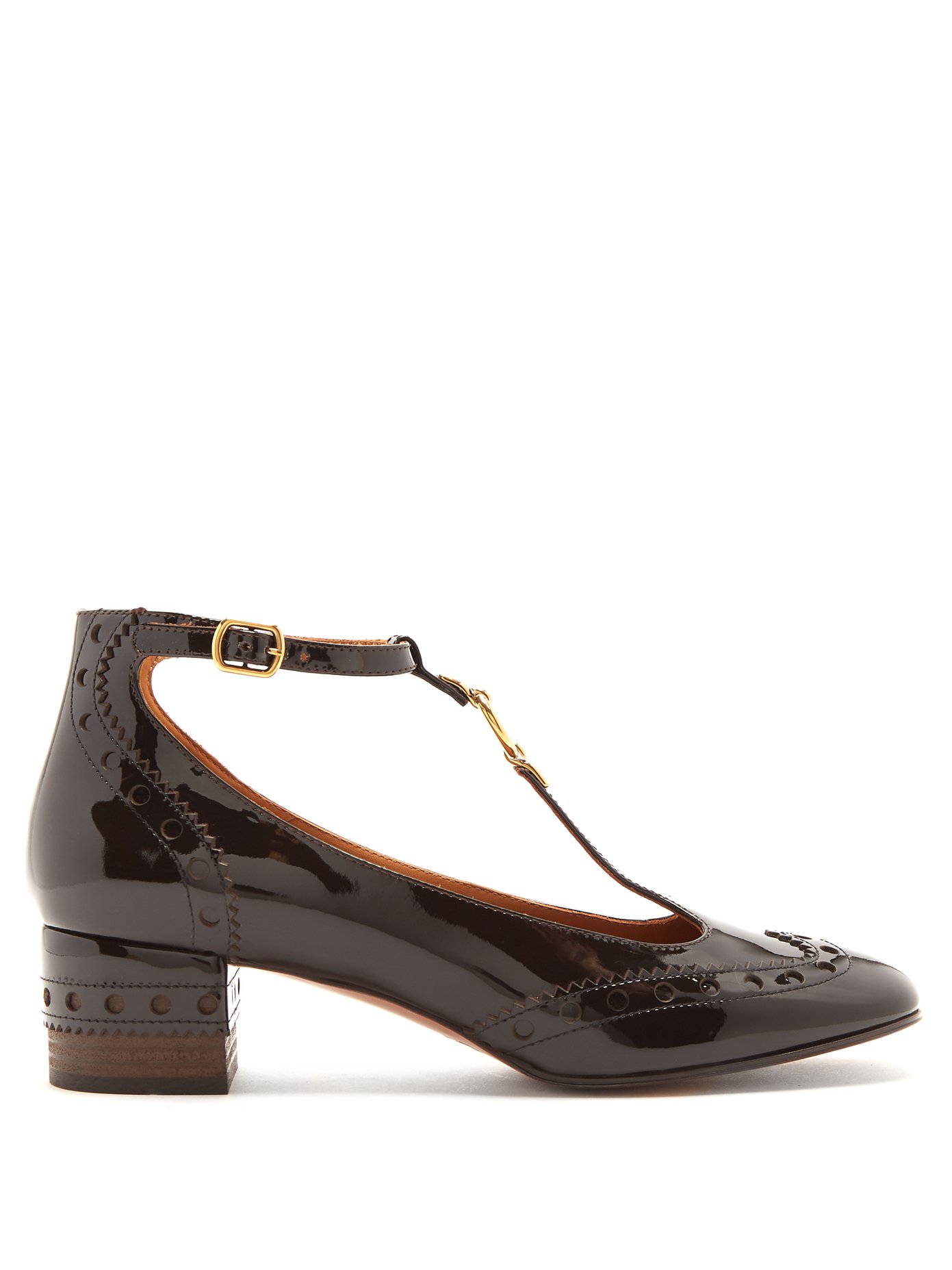 Perry patent-leather T-bar pumps 
