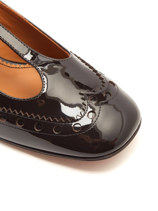 Perry patent-leather T-bar pumps 